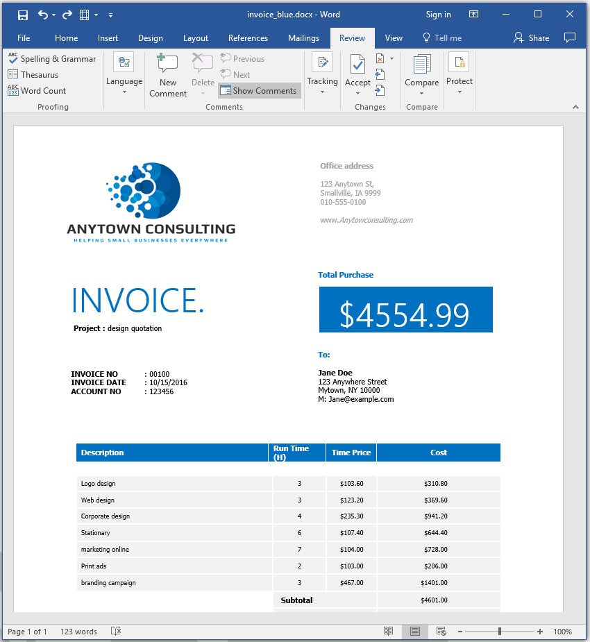 How to Make an Invoice in Word From a Professional Template